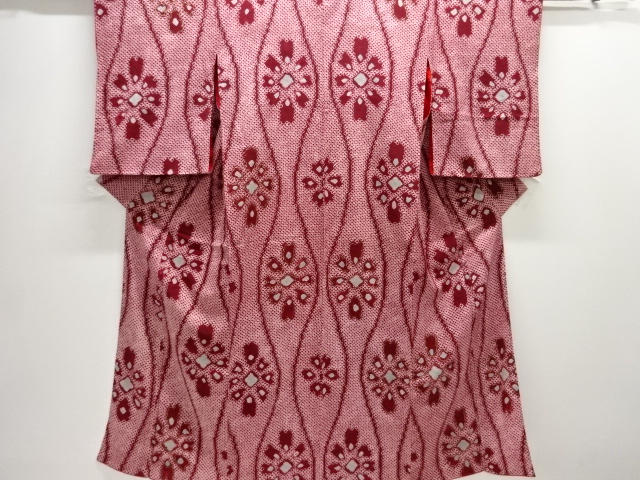 JAPANESE KIMONO / ANTIQUE KIMONO / TAISHO ROMAN STYLE / ALL SHIBORI / FLORAL CREST